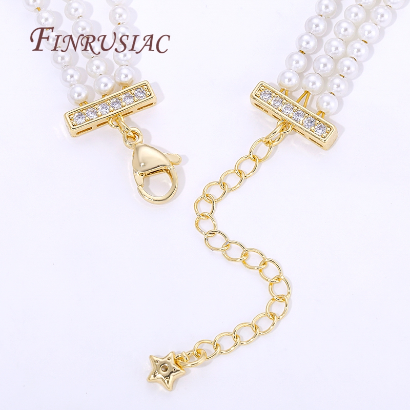 18K Gold Plated 3-row Pearl Ne - Pearl Trim Chain ulasan dan harga