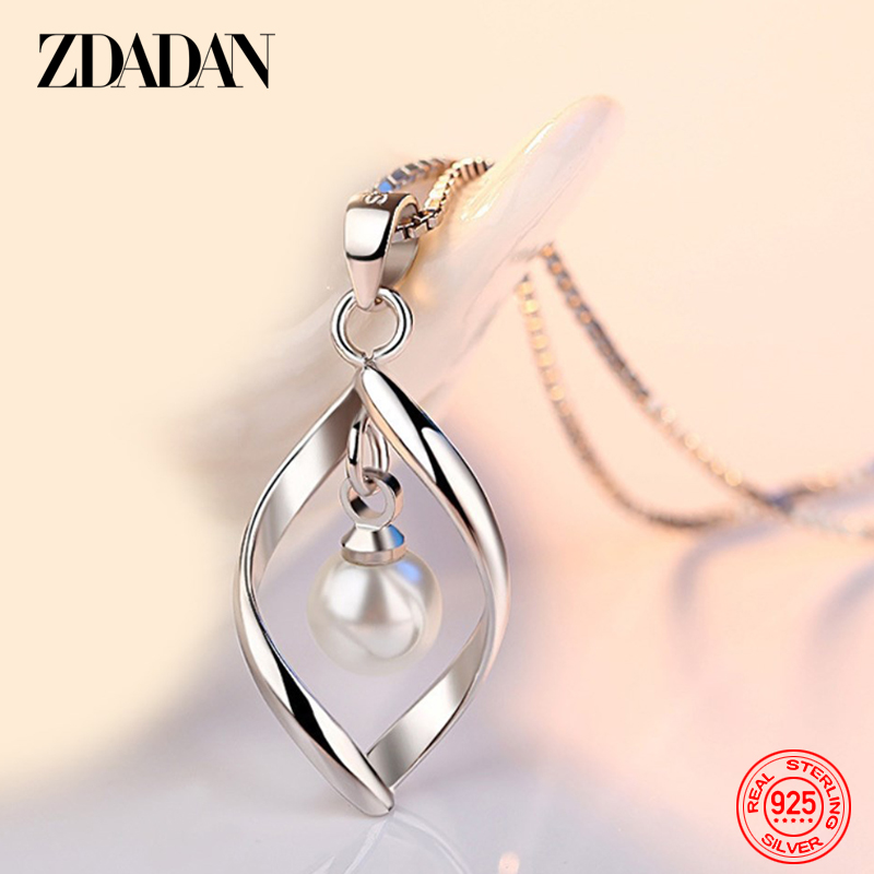 ZDADAN 925 Sterling Silver Hol - Pearl Trim Chain ulasan dan harga