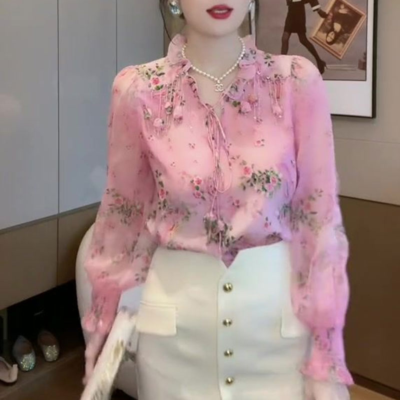 Korean Broken Flowers Printed  - Tassel Fringe Trim ulasan dan harga