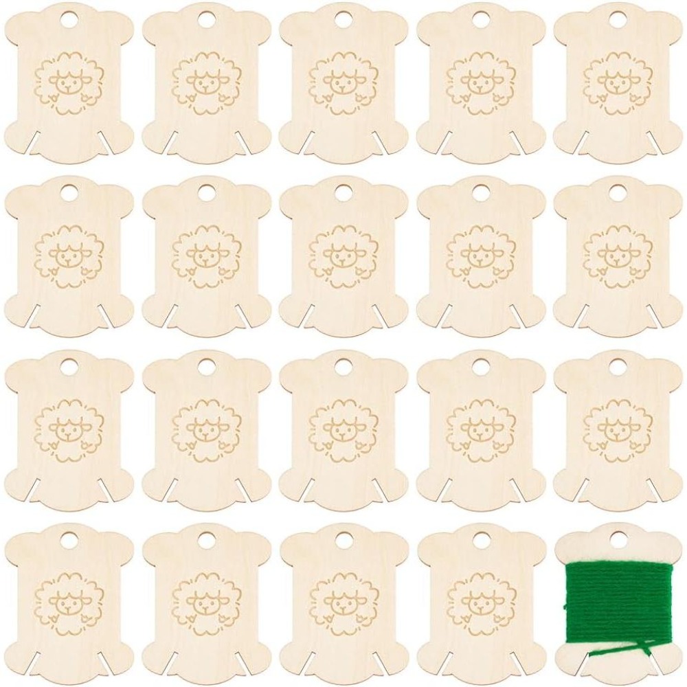 20Pcs Wooden Thread Winding Bo - Embroidery Craft ulasan dan harga