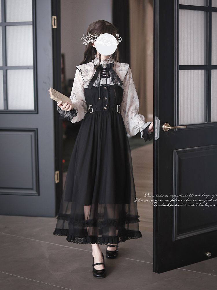 French Vintage Lolita Dress Wo - Elastic Lace Trim ulasan dan harga