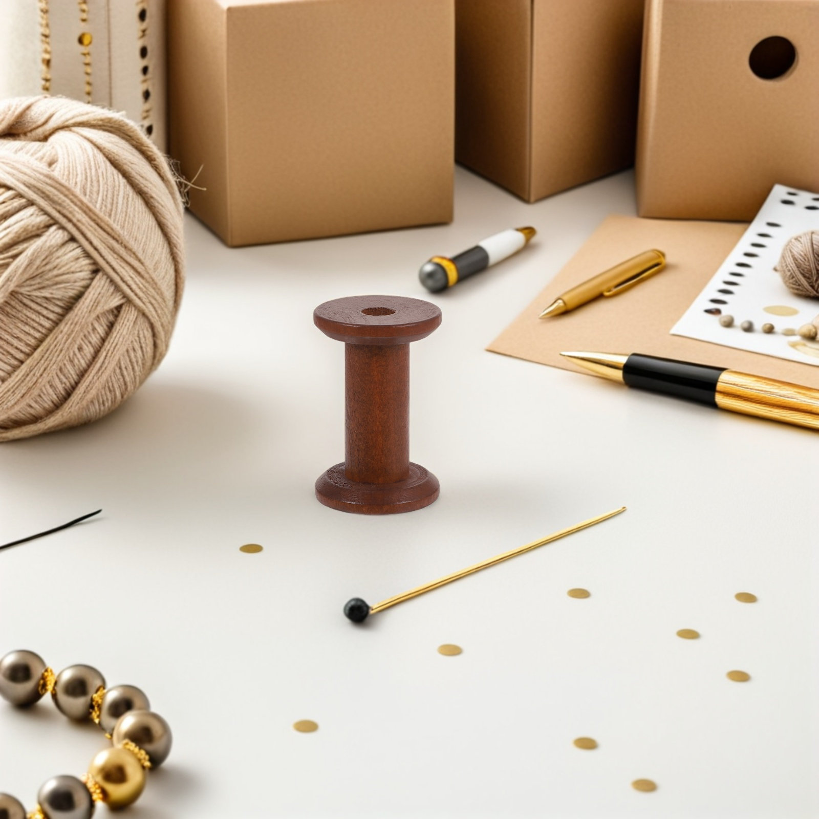 5Pcs Wooden Spools for Thread  - Embroidery Craft ulasan dan harga